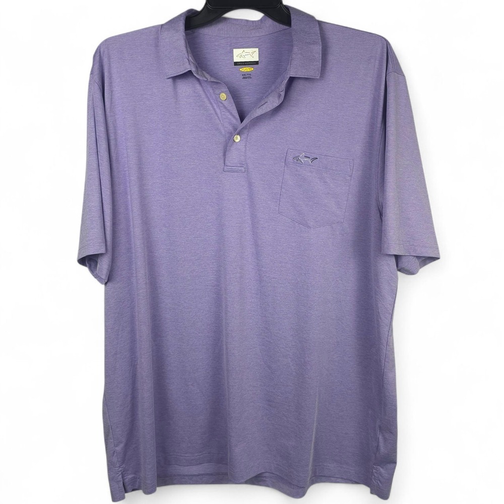Greg Norman Men's Golf Polo Shirt 2XL Purple Short Sleeve Casual Performance